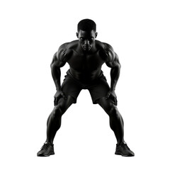 Muscular Male Silhouette Performing Low Push-Up