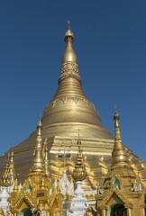 Naklejka premium Golden Stupa of Shwedagon Pagoda, Yangon, Myanmar, Burma, Asia