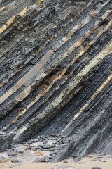 Flysch, rock layer on the coast of Deba, Guipuzcoa Province, Basque Country, Bizkaia province, Spain, Europe