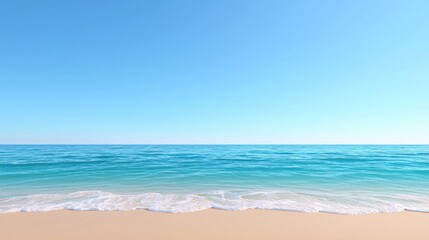 Obraz premium Peaceful Beach Scene with Turquoise Water and Blue Sky