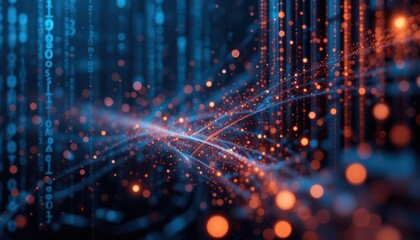 Obraz premium Futuristic wave, Futuristic data stream vector background. Data vortex stream technology. Cyberpunk funnel.