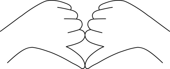 I love you heart sign. Valentine day and expression to you. Message of love using hand gesture. Vector illustration.