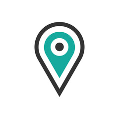 Location marker icon, Map pointer symbol, GPS pin icon
