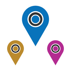 Map pointer with pin icon, Location marker pointer symbol, GPS icon vector illustration