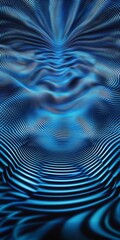 Obraz premium A captivating abstract image featuring blue wave patterns with dynamic lines creating an optical illusion effect.