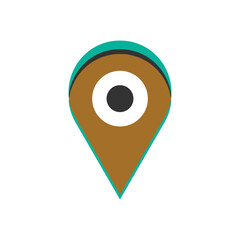 Map pointer with pin icon, Location marker pointer symbol, GPS icon vector illustration