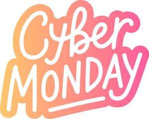Cyber Monday Sale Handwritten Lettering.