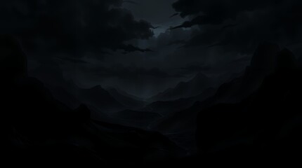 Fototapeta premium Dark Mountain Range at Night: A Mystical Landscape