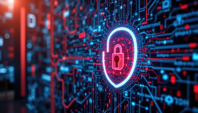 Secure Server Network. Cybersecurity Concept