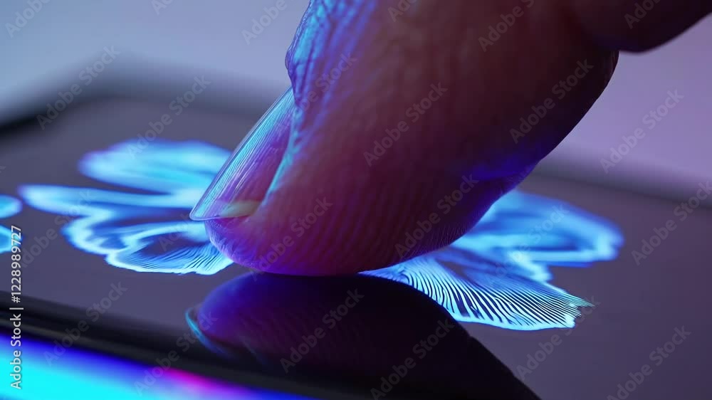 Aufkleber detailed macro shot of a finger pressing onto a touchscreen, leaving a visible smudged fingerprint i