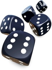 high resolution 3d rendering of dices