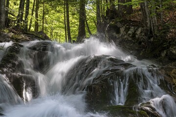 Waterfall in the Dr. Vogelgesang gorge at Trattenbach, Spital am Pyhrn, Pyhrn-Priel region, also Pyhrn-Eisenwurzen, Traunviertel, Upper Austria, Austria, Europe