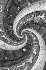 Abstract old conceptual background on mysticism, astrology, fantasy, black