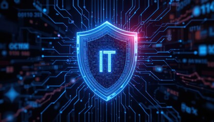 A digital shield with a checkmark symbol, representing cyber security