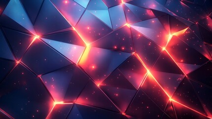 Intersecting lines and polygons with luminous gradients on a sleek background 