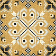 Mosaic tiles background, seamless vector pattern