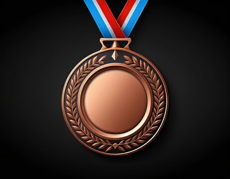 vector medalla de bronce en fondo negro