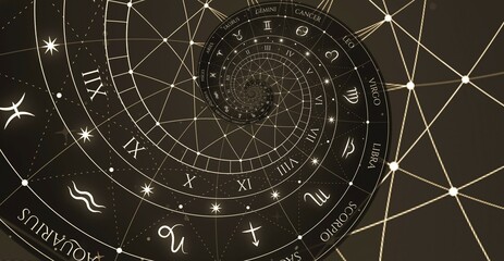 Astrology and alchemy sign background illustration, black