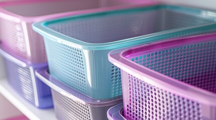 Plastic Storage Bins: Designed with non-absorbent material, these bins are easy to clean, requiring only a damp cloth or mild soap to maintain their clean appearance.
