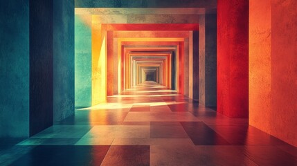 Abstract composition glowing with soft neon hues against a dynamic light background