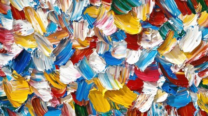 Fototapeta premium Oil paint acrylic texture abstract background wallpaper art print etc Thick expressive brushstrokes in vibrant colors creating a modern textured painting Horizontal fragment