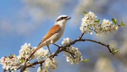 KI generated, A red-backed shrike (Lanius collurio)