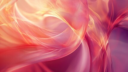 Obraz premium Stylized romantic hearts gracefully interwoven with fluid curved lines A soft glowing Valentine's Day design featuring a warm and elegant atmosphere