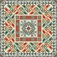Traditional Georgian folk art embroidery vector pattern