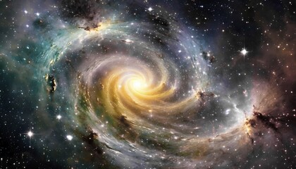 Obraz premium Astronomy, a spiral galaxy, also spiral nebula, in the Milky Way in space, AI generated