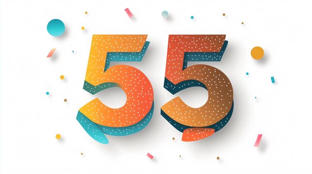 5th Anniversary Logo Badge Template with Shadow Number