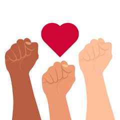 Hands Raised Stop Racism