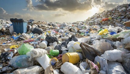 Symbolism, large rubbish dump with household waste, AI-generated, AI-generated, AI generated