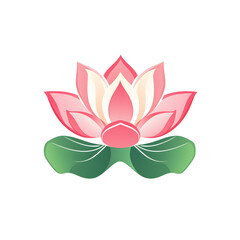 Obraz premium An emblem-style logo with a lotus or similar flower, symbolizing renewal and natural beauty