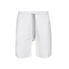 White men's shorts with laces isolated on white background