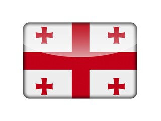 Obraz premium The Georgian flag in the form of a glossy icon