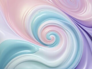 Abstract swirling pastel colors forming a mesmerizing spiral with smooth, fluid shapes and a calming atmosphere, AI generated