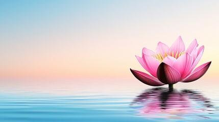 Peaceful Pink Lotus at Sunrise