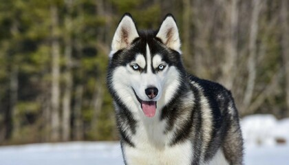 Obraz premium KI generated, animal, animals, mammal, mammals, biotope, habitat, one, single animal, foraging, wildlife, husky, dog, domestic dogs (Canis lupus familiaris)