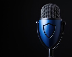 Professional microphone symbolizing security and protection for broadcasting and public speaking.
