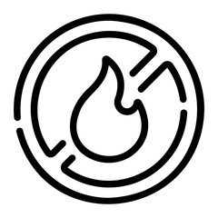 no fire Line Icon