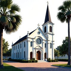 Charleston Huguenot Church - Architectural AI Art