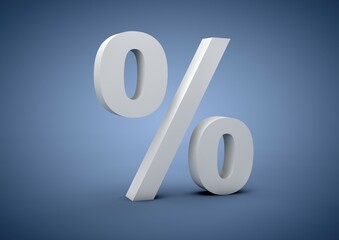 Percentage sign, symbolic image for discounts, 3D illustration