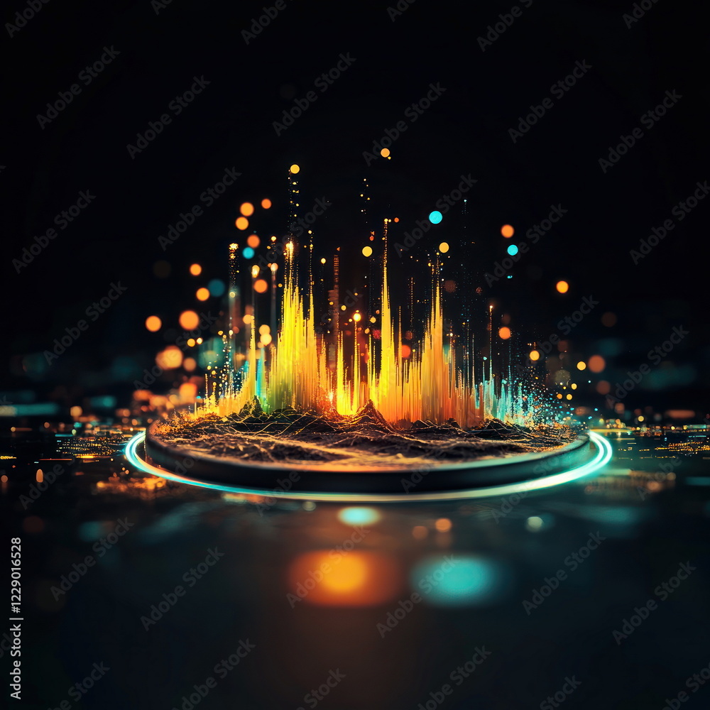 Aufkleber dynamic visualization of sound waves in a digital landscape