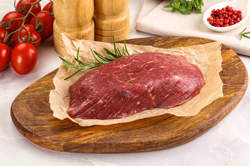 Raw beef meat uncocked steak