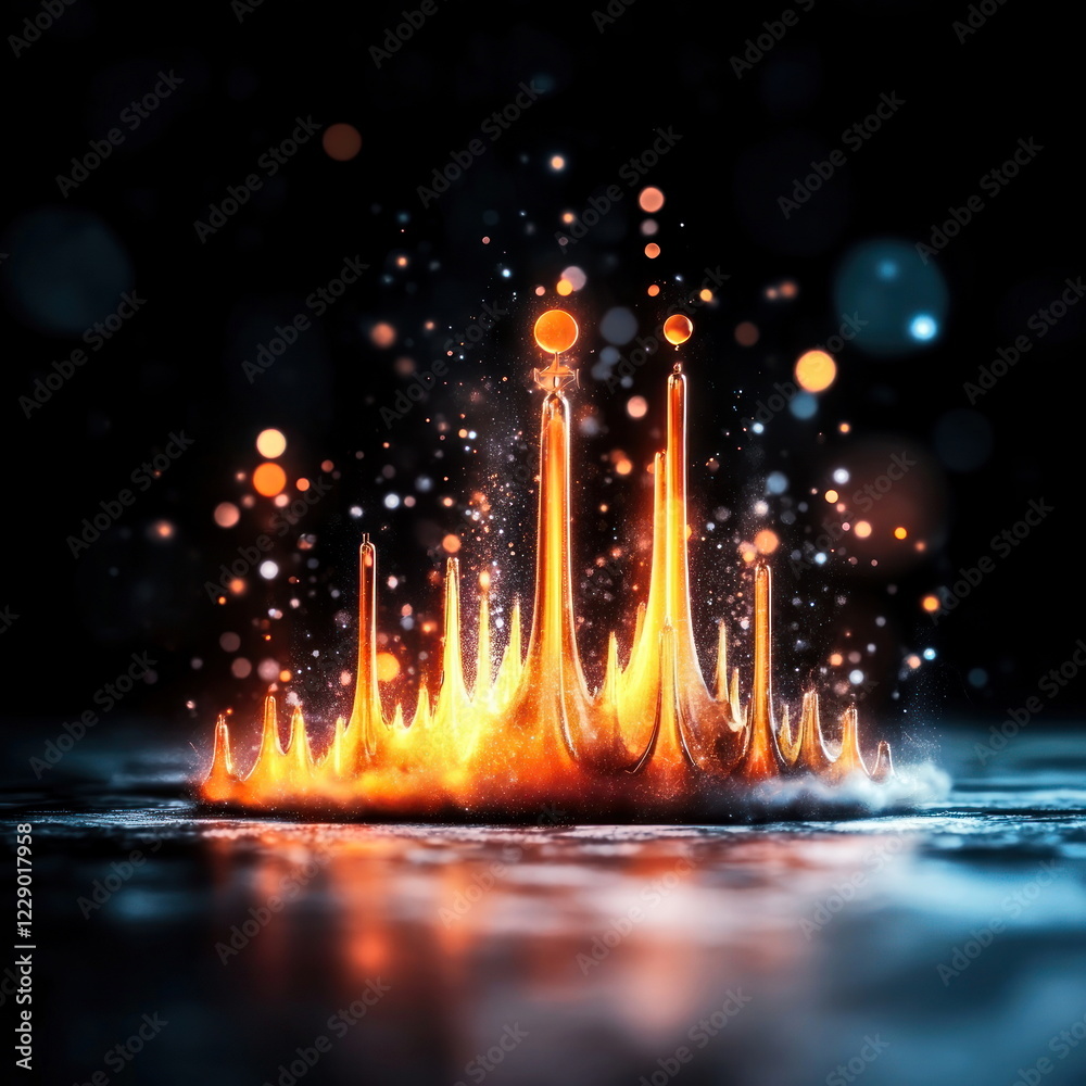 Aufkleber captivating visual of dynamic fire splashes blurry backgrounds