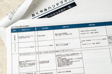 おくやみハンドブック　遺族の為の手続きガイドブック