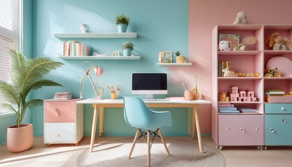 Minimalistic illustration of children's room