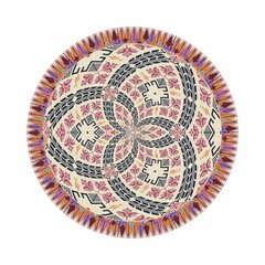Circular pattern in traditional Palestinian style, vector design element