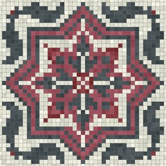 Mosaic tiles background, seamless vector pattern
