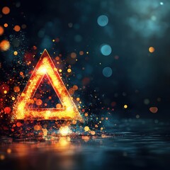 Vibrant Triangle with Sparkling Effects blurry backgrounds